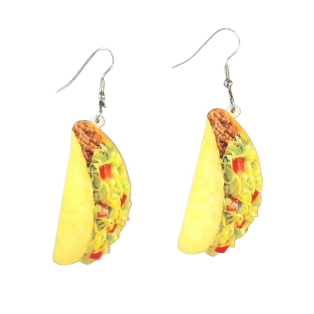 Creative Fun Taco‎ Food Womens Dangle Earrings Acrylic